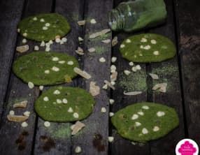 Cookies au thé matcha, gingembre et chocolat blanc