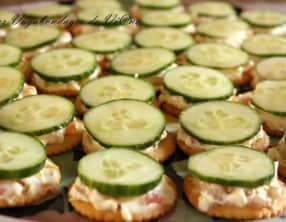 Crackers saumon, concombre