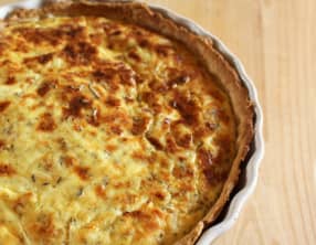 Tarte ou quiche au serrano et fromage frais