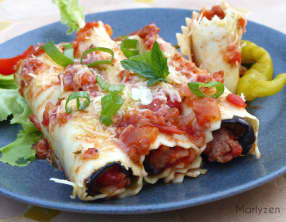 Cannelloni à l'aubergine et à la viande hachée