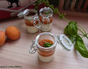 Panna cotta à l'abricot et au basilic