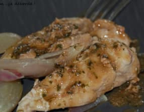 Poulet au vinaigre et aux échalotes