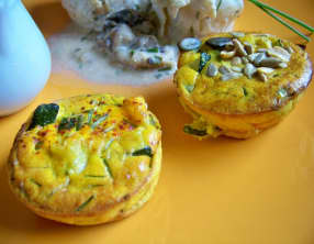 Clafoutis de courgettes, parmesan, basilic et piment d'Espelette