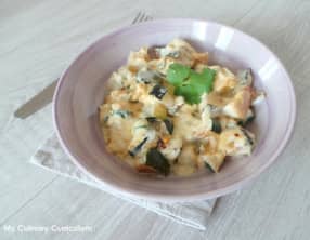 Poêlée de courgette au poulet et lait de coco