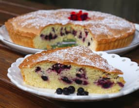 Tarte biscuitée aux myrtilles