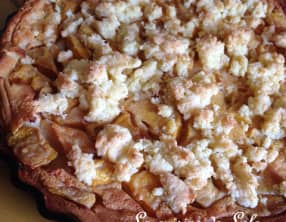 Clafoutis à la mangue, streusel de noix de coco