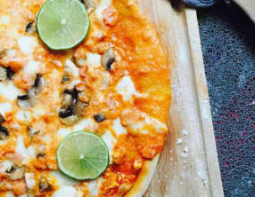 Pizza au saumon fumé