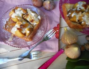 Figues rôties au mascarpone, miel et fruits d’automne