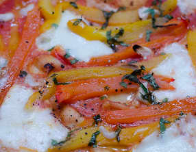 Pizza aux 2 poivrons