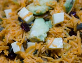 Salade de carottes, d'avocat et de Comté