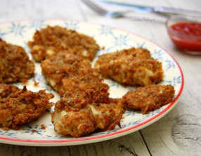 Poulet pané aux corn flakes et parmesan