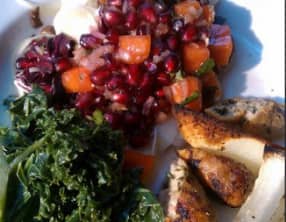 Poulet au miel et jus de grenade