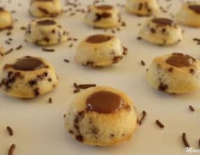 Financiers tigrés cœur chocolat caramel