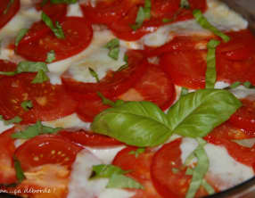 Gratin de riz, tomate et mozzarella