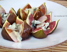 Figues rôties aux poires, Roquefort et miel
