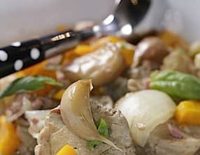 Mignon de porc au cumin et ail confit