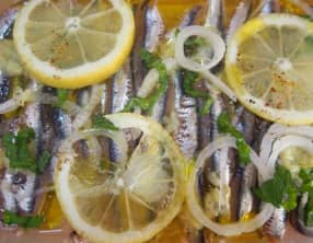 Anchois marinés au gingembre et à l’ail