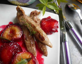 Aiguillettes de canard aux prunes
