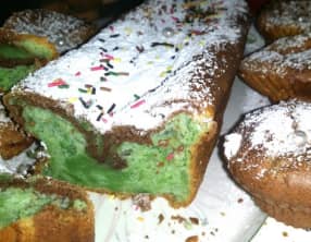 Cake marbré menthe chocolat