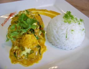 Dos de cabillaud à la pâte de massalé