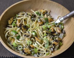 Linguine aux moules et aux algues