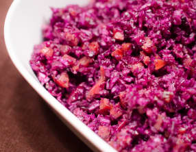 Salade de chou rouge aux lardons