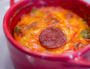Flan aux poivrons et au chorizo