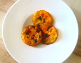 Mini clafoutis au chorizo, aux olives vertes