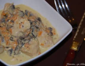 Fricassée de poulet à la crème de roquefort