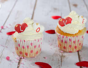 Cupcakes vanille, chantilly caramel