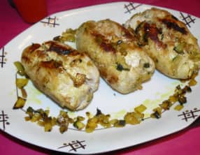 Ballotines de poulet farcies et purée de patates douces
