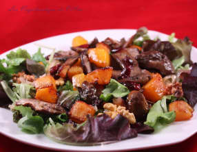 Salade de courge grillée et cèpes
