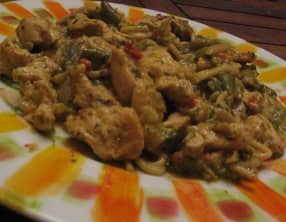 Sauté de poulet au fromage à la crème