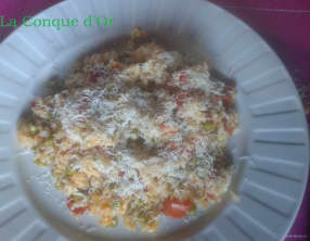 Riz aux petits-pois et poivrons