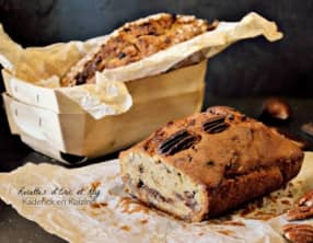 Cake moelleux à la crème de marrons chocolat et noix de pécan