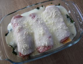 Gratin poulet épinard