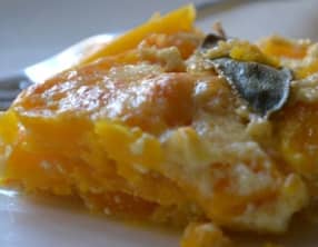 Gratin de courge à la moutarde et au cheddar