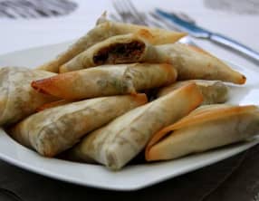 Samoussas au boeuf et petits légumes