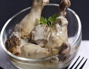 Pilons de poulet aux morilles et au Sauterne