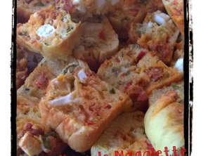 Cake salé Chorizo Poivrons Feta Olives