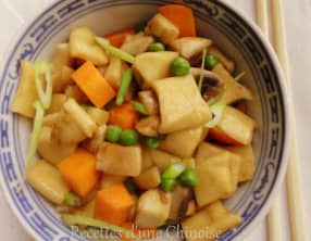 Petits dés ou gnocchis chinois sautés