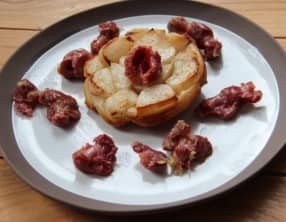 Tatin de navets et gésiers confits