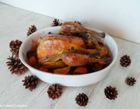 Pintade aux clémentines, figues et dattes