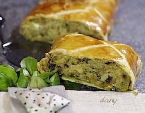 Feuilleté au cresson et au chèvre frais