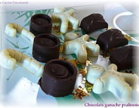 Chocolats fourrés ganache pralinoise