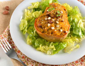 Butternut farcie au boulgour de sarrasin et girolles