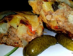 Byrek à la viande, courgette et pommes de terre
