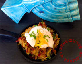 Hash au Corned Beef et Oeuf Poché