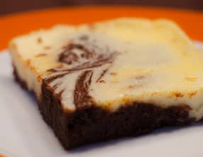 Brownie cheesecake marbré