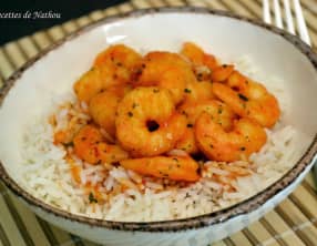 Scampis thaï-citronnelle au wok